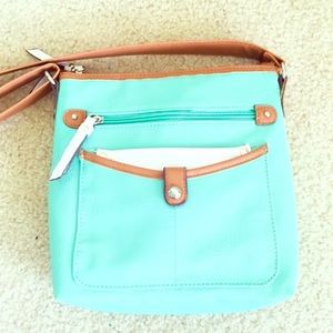 Crossbody Teal and Brown Rossetti Handbag